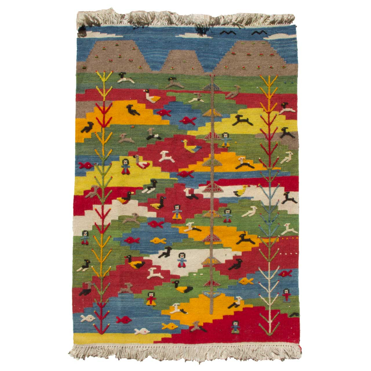 گلیم گبه دستبافت یک و نیم متری گالری سلام کد 016