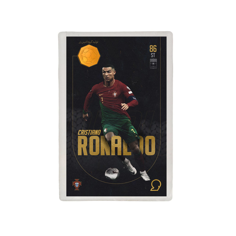 طلا گرمی 18 عیار مدوپد مدل Cristiano Ronaldo طرح فوتبالی 2025 کد SO10022