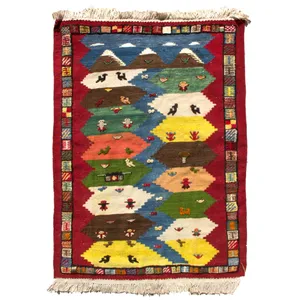 گلیم گبه دستبافت یک و نیم متری گالری سلام کد 021