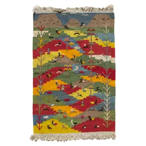 گلیم گبه دستباف یک و نیم متری گالری سلام کد023