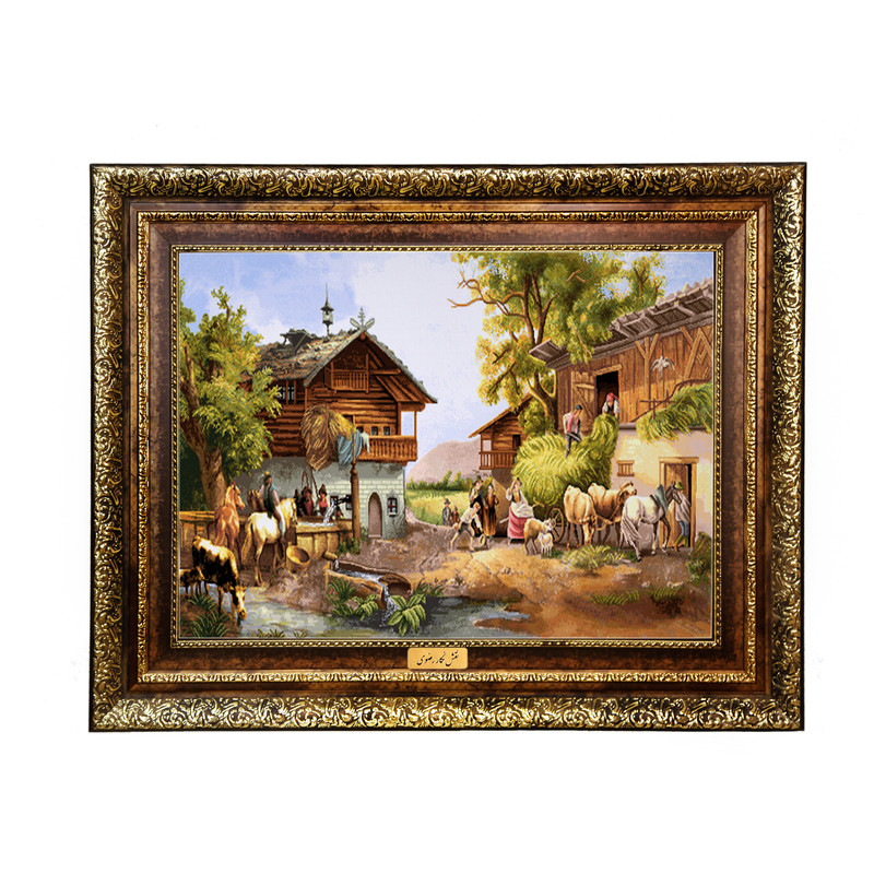 تابلو فرش ماشینی نقش نگار رضوی طرح منظره کد 736KH