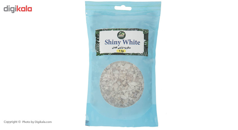 سنگ تزیینی گلدان اوراس مدل Shiny White بسته 1 کیلوگرمی