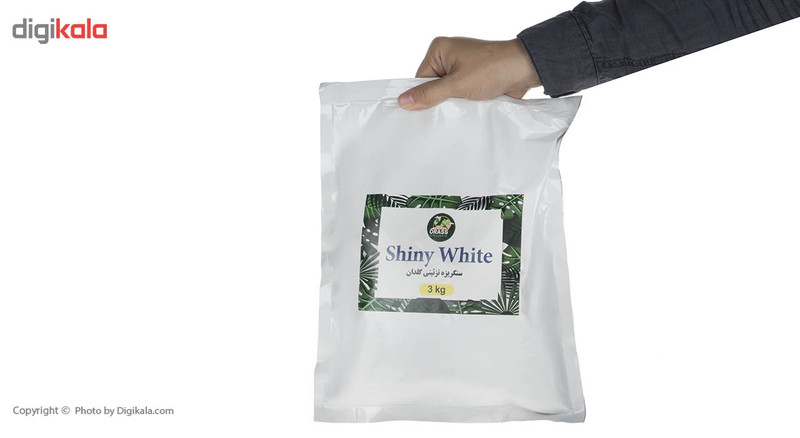 سنگ تزیینی گلدان اوراس مدل Shiny White بسته 3 کیلوگرمی
