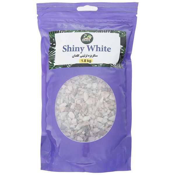 سنگ تزیینی   گلدان اوراس مدل Shiny White بسته 1/8 کیلوگرمی سنگ تزیینی   گلدان اوراس مدل Shiny White بسته 1/8 کیلوگرمی