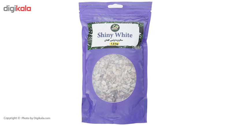 سنگ تزیینی گلدان اوراس مدل Shiny White بسته 1/8 کیلوگرمی