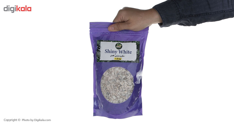 سنگ تزیینی گلدان اوراس مدل Shiny White بسته 1/8 کیلوگرمی