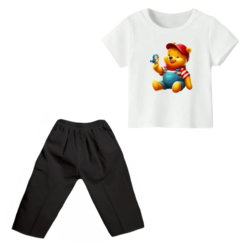 ست تی شرت و شلوارک پسرانه مدل پو کد ۳۹