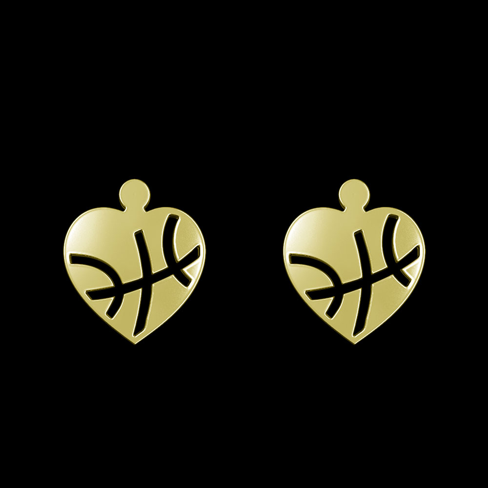 گوشواره طلا 18 عیار زنانه مدوپد مدل قلب کد GA1-11168