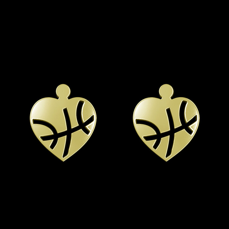 گوشواره طلا 18 عیار زنانه مدوپد مدل قلب کد GA1-11168