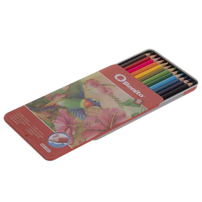 مداد رنگی 12 رنگ بنیتو مدل hummingbird