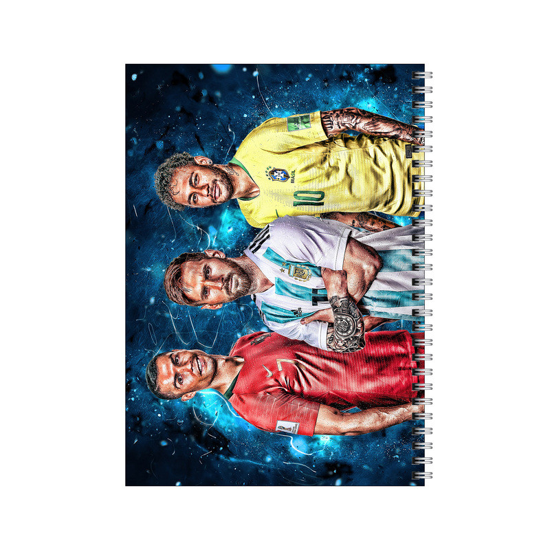 دفتر مشق 50 برگ بامبیلیپ طرح نیمار و مسی و رونالدو کد 2515240