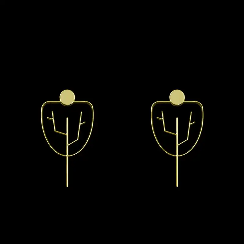 گوشواره طلا 18 عیار زنانه مدوپد مدل درخت کد GA1-15853