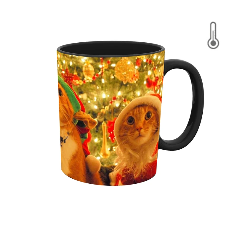 ماگ حرارتی طرح کریسمس و گربه کیوت