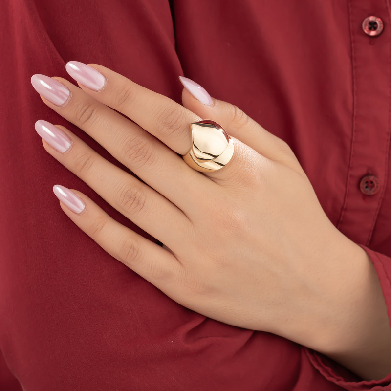 انگشتر طلا کم اجرت 18 عیار زنانه گلدم مدل R-3311048