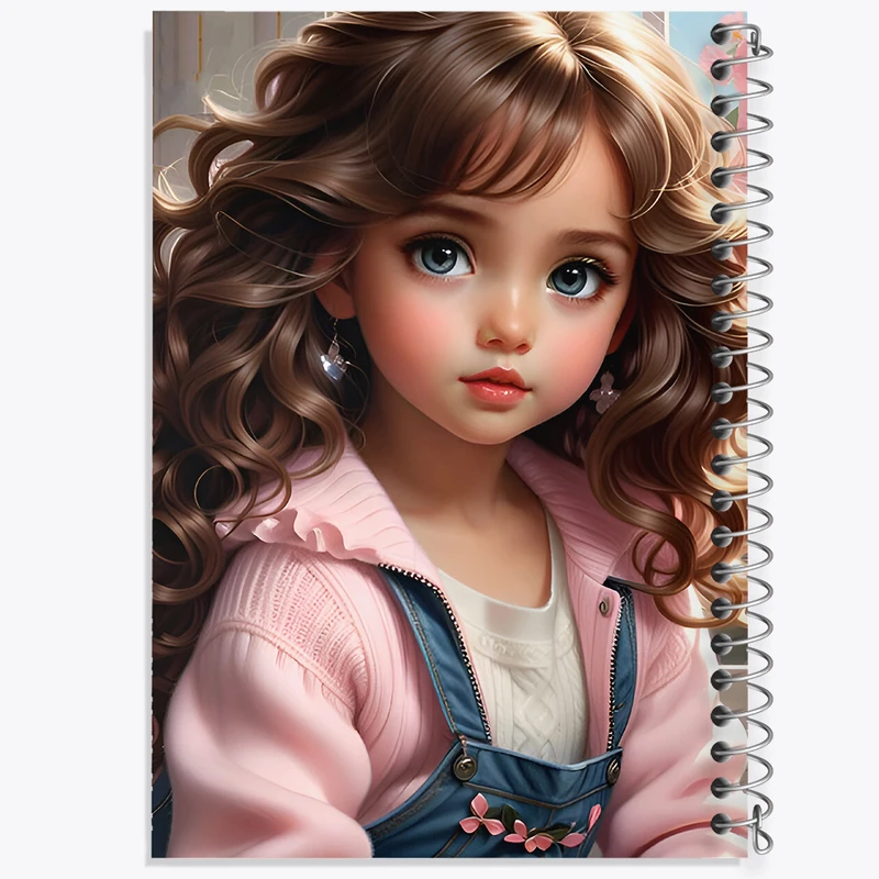 دفتر شطرنجی 50 برگ خندالو طرح دخترانه کیوت کد F6159