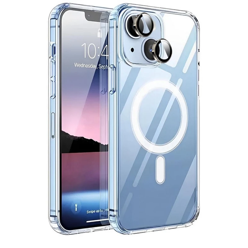 کاور گوف مدل Clear Lens مناسب برای گوشی موبایل اپل iPhone 13 به همراه محافظ لنز دوربین