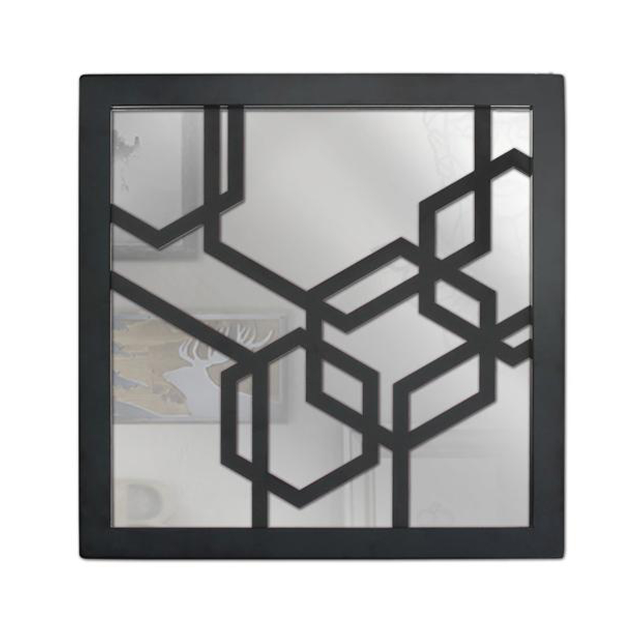 آینه دکوراتیو آتینو طرح شش ضلعی