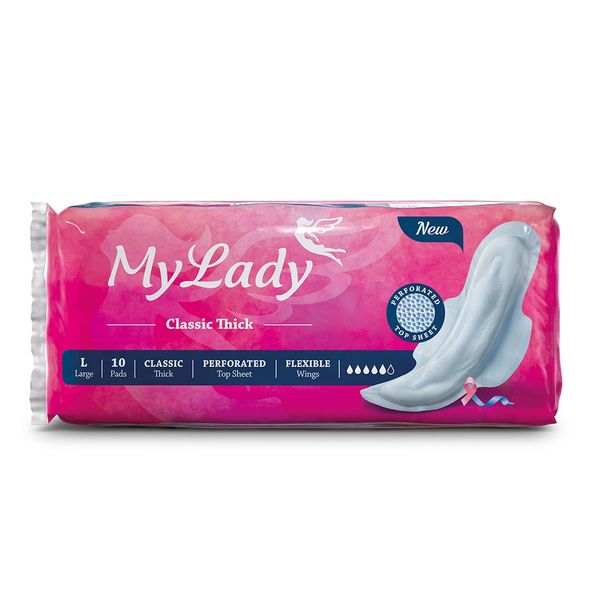 نوار بهداشتی بالدار مای لیدی مدل Classic Pink سایز بزرگ بسته 10 عددی نوار بهداشتی بالدار مای لیدی مدل Classic Pink سایز بزرگ بسته 10 عددی
