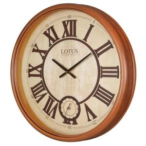ساعت دیواری عقربهای با نشانگر رومی لوتوس مدل W-151-NEW-ATLANTA-WALNUT