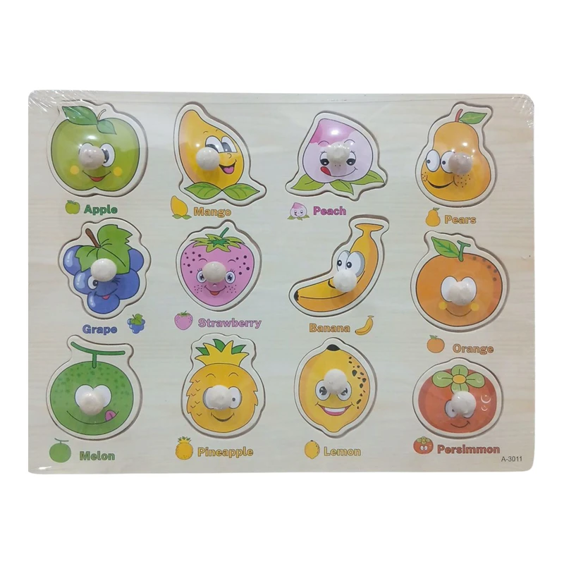 پازل آموزشی مدل جاگزاری اشکال طرح میوه استوایی