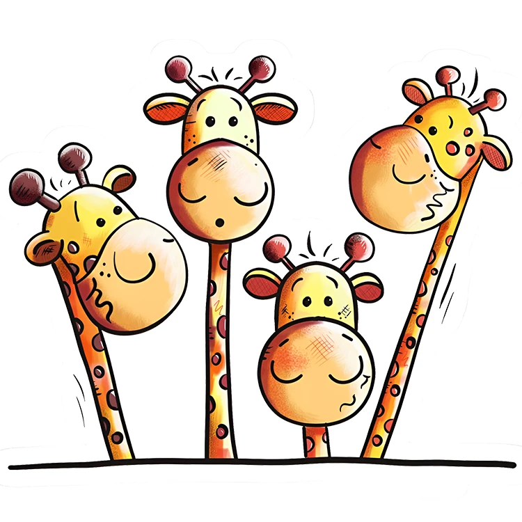 استیکر پارچه و لباس پاد آفرین مدل زرافه ها کد DKST632