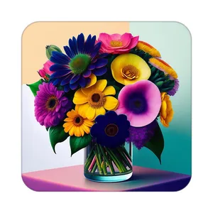 زیر لیوانی کاکتی طرح گل مدل mp19364