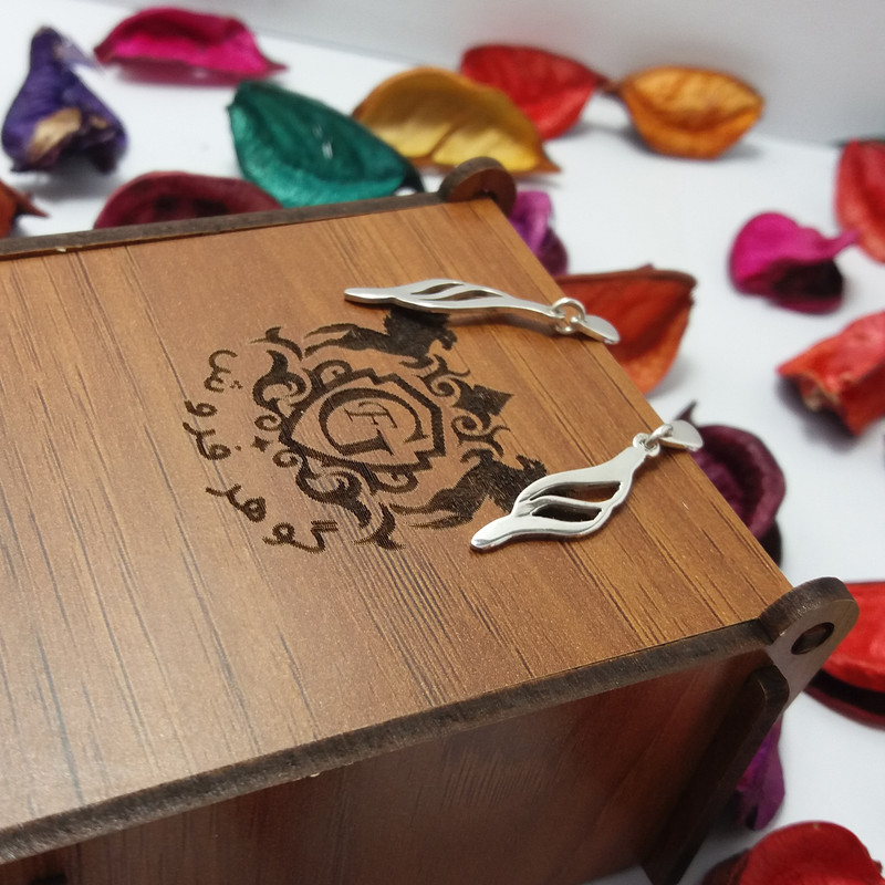 گوشواره نقره زنانه مدل مشعل