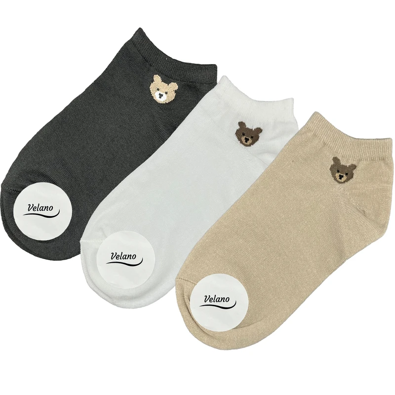 جوراب ساق کوتاه زنانه مدل ولانو کد 10049 بسته 3 عددی