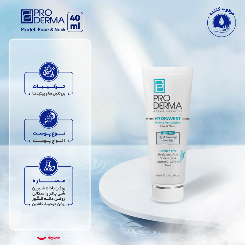 کرم مرطوبکننده پرودرما مدل Face&Neck حجم 40 میلیلیتر کرم مرطوبکننده پرودرما مدل Face&Neck حجم 40 میلیلیتر