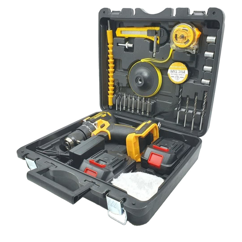 دریل شارژی چکشی براشلس  مدل brushless مجموعه 28 عددی