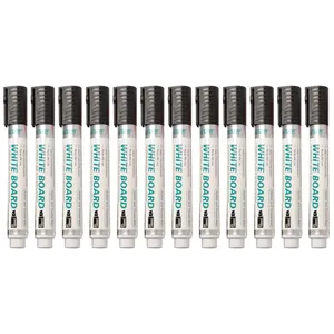 ماژیک وایت برد هایزر مدل 12BBGR نوک تخت بسته 12عددی سایز R1