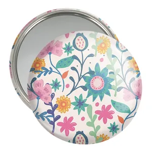 آینه جیبی خندالو مدل گل گلی  کد 2217