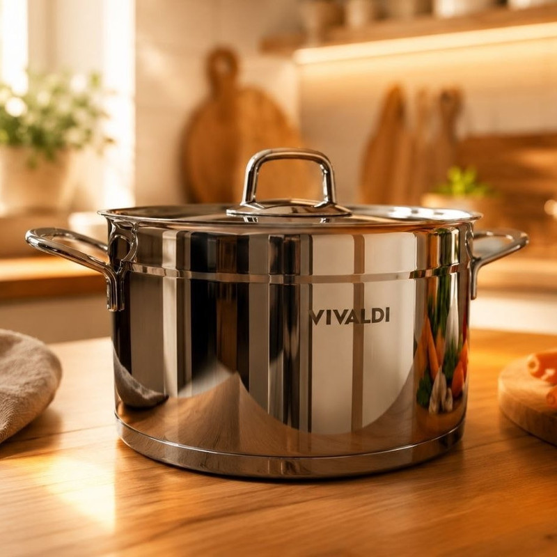 قابلمه استیل ویوالدی مدل روسو سایز 20 