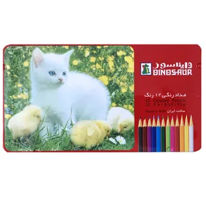 مداد رنگی 12 رنگ دایناسور طرح گربه