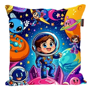 کوسن پاد آفرین مدل فضانورد سیاره منظومه شمسی موشک آدم فضایی کد PK301523 سایز 30*30 سانتی متر