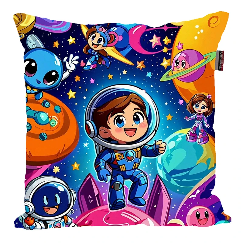 کوسن پاد آفرین مدل فضانورد سیاره منظومه شمسی موشک آدم فضایی کد PK401523 سایز 40*40 سانتی متر