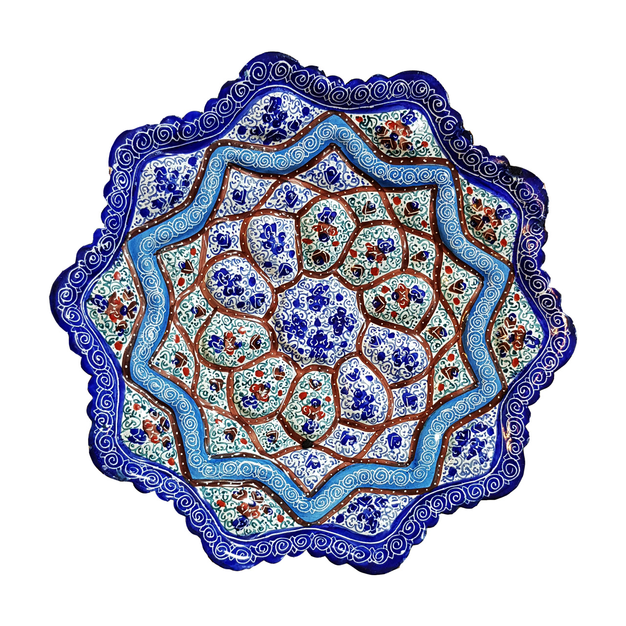 بشقاب مسی میناکاری شده کد 120