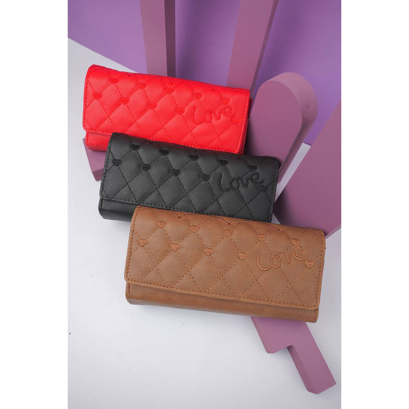 کیف پول زنانه مدل گلدوزی عشق کد KZD38-1210