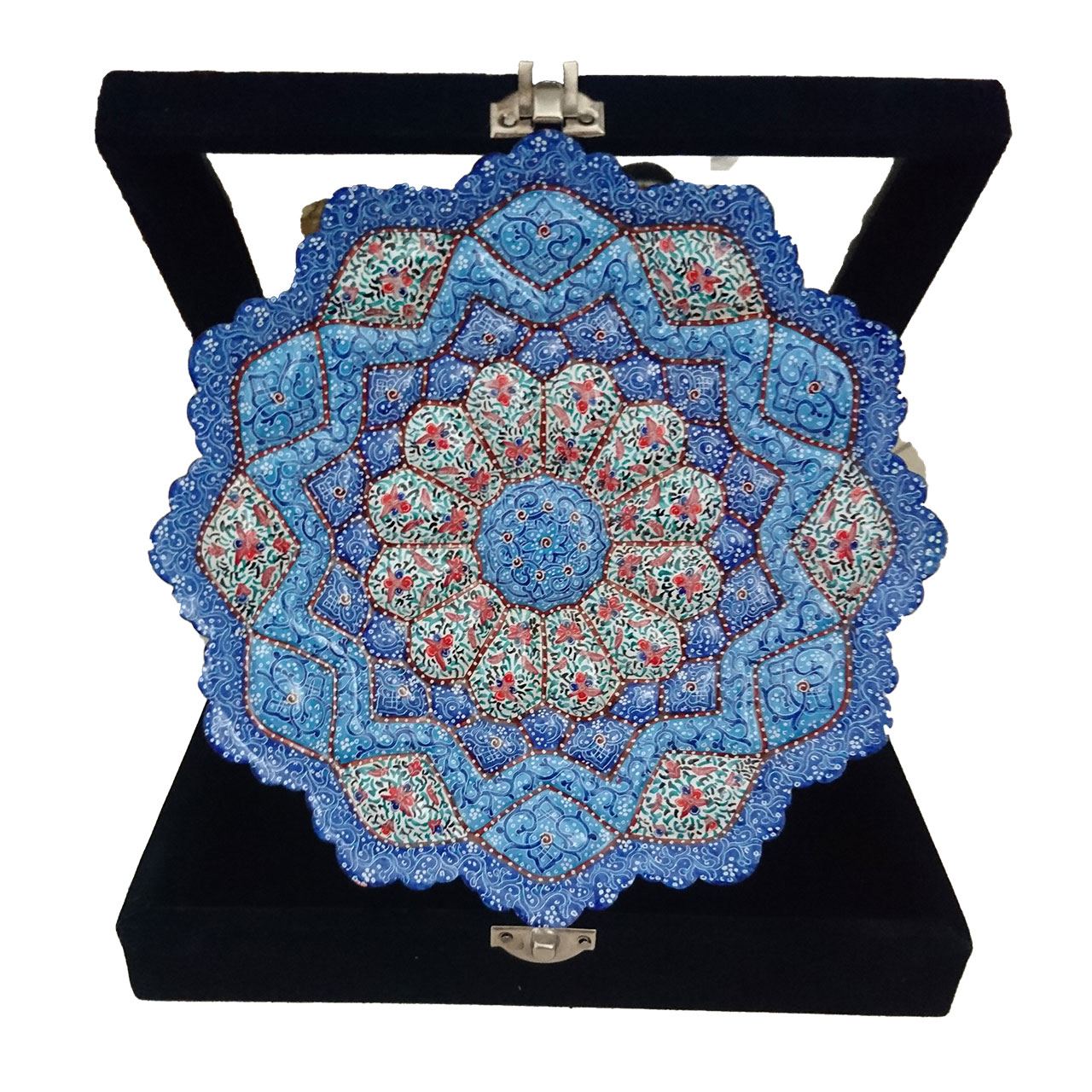بشقاب مسی میناکاری گالری ثامن سیلور قطر 20 سانتی متر کد S102