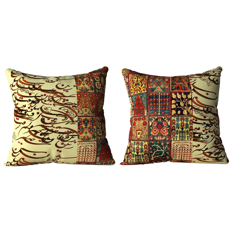 کوسن آرت مان مدل فرش خط خشتی مجموعه ٢عددي سایز 40×40