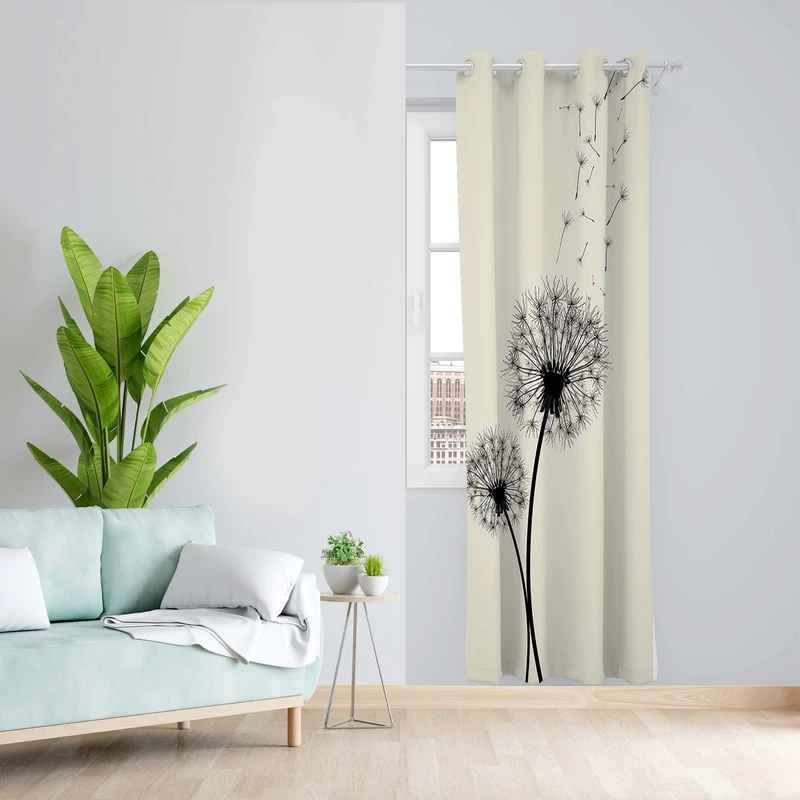 پرده طرح قاصدک مدل مخمل پانچی کد 1749 z سایز 140x200 سانتی متر