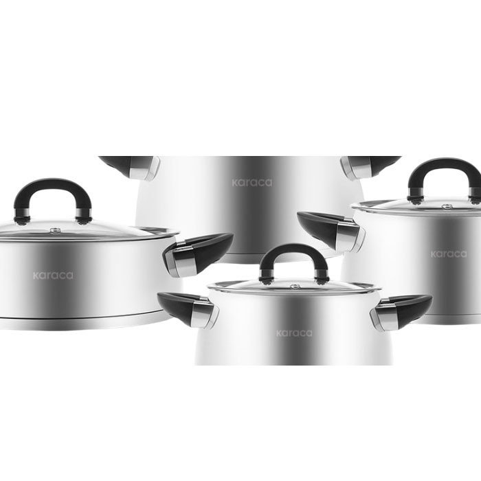 سرویس قابلمه استیل 8 پارچه کاراجا مدل Tokyo New PowerSteel