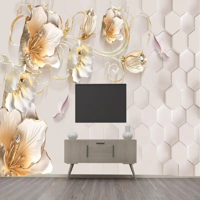 پوستر دیواری سه بعدی طرح گل مدل AT1114