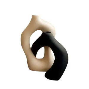 گلدان دکوری مدل دفرمه مدرن مینیمال مجموعه دو عددی