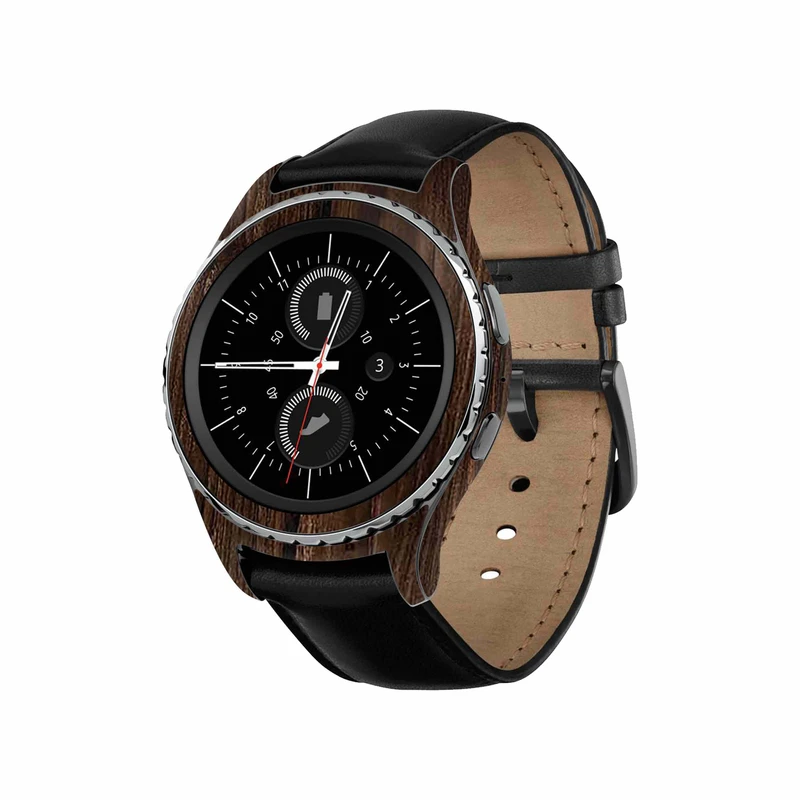 برچسب ماهوت طرح Dark_Walnut_Wood مناسب برای ساعت هوشمند سامسونگ Galaxy Gear S2 Classic