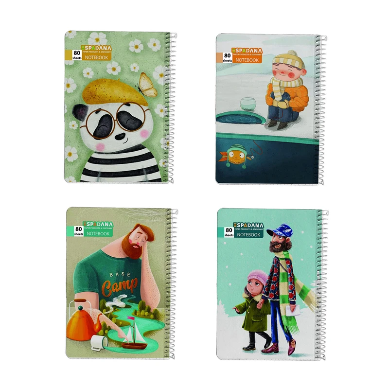 دفتر مشق 80 برگ اسپادانا مدل آرتا کد 8022469 مجموعه 4 عددی