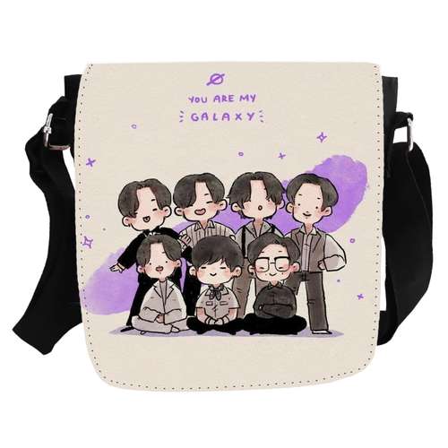 کیف رودوشی دخترانه مدل گروه موسیقی بی تی اس کد KD-142