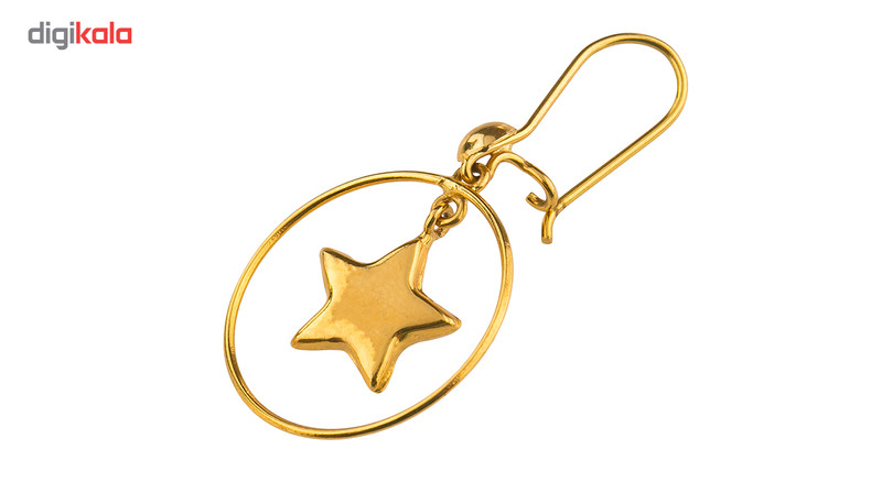 گوشواره طلا 18عیار گالری طلاچی مدل آویز ستاره و حلقه گوشواره طلا 18عیار گالری طلاچی مدل آویز ستاره و حلقه