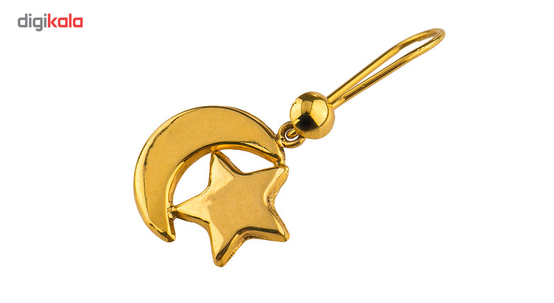 گوشواره طلا 18عیار گالری طلاچی مدل آویز ماه و ستاره - 3