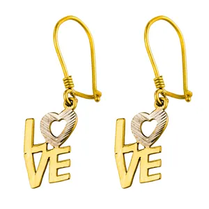 گوشواره طلا 18عیار گالری طلاچی مدل آویز Love
